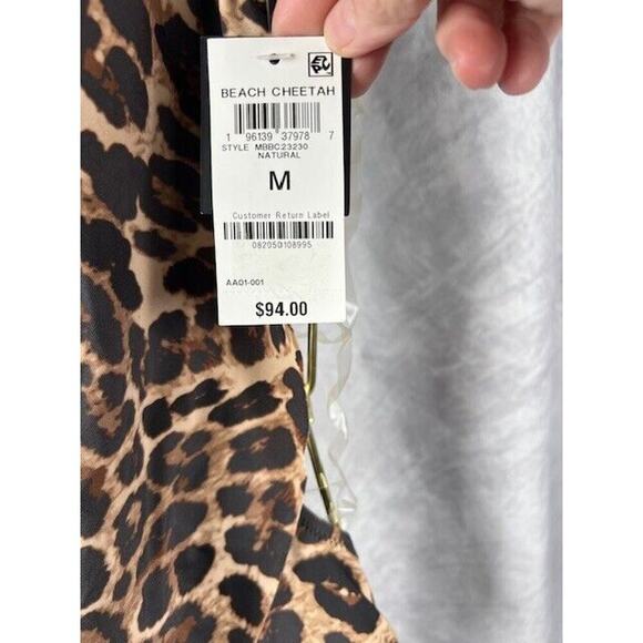 Bar III Women's Natural Animal-Print Cowlneck One-Piece Swimsuit, Size Medium - Picture 3 of 5